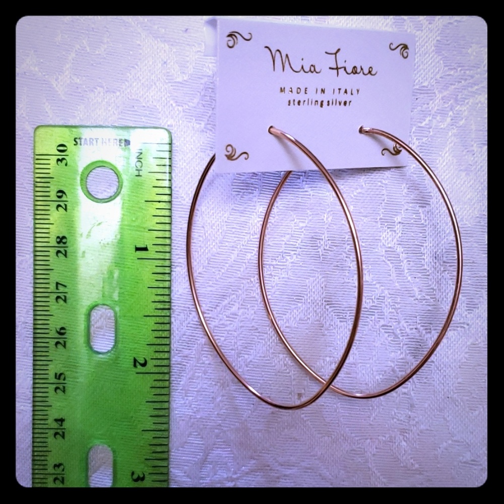Mia Fiore Rose Gold plated Sterling Hoop Earrings